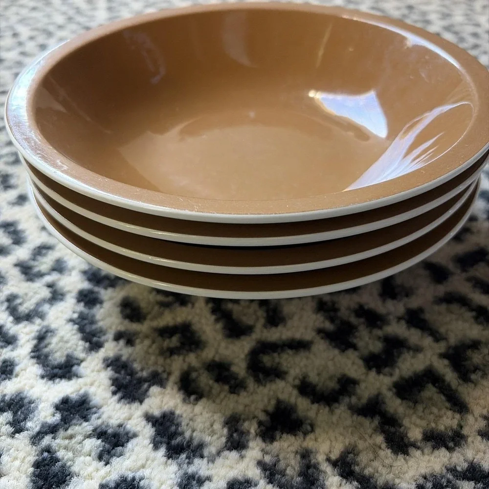 4 Mikasa Cera Stone Soup‎ Cereal Salad Bowl Mocha Brown 3999 Japan 6-1/2